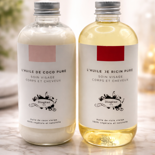 Huile de Coco + Huile de Ricin ( Pour les cheveux et le corps ) 250 ml